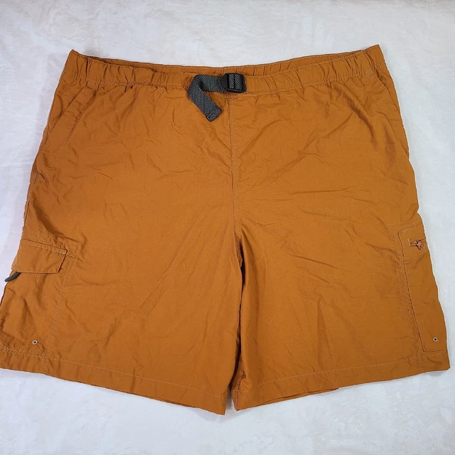Columbia Lined Shorts Men's XL Orange Fishing Swimming Camp Hike Pockets Belted