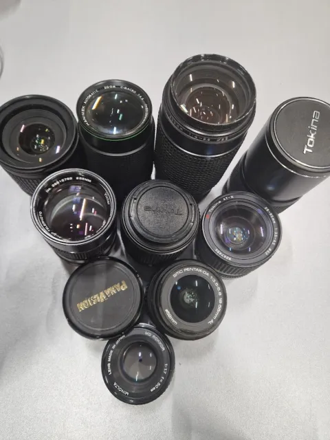 Lot of 10 Zoom Lens Various Models 18-135mm/80-200mm/50-250mm/28-85mm  For Parts