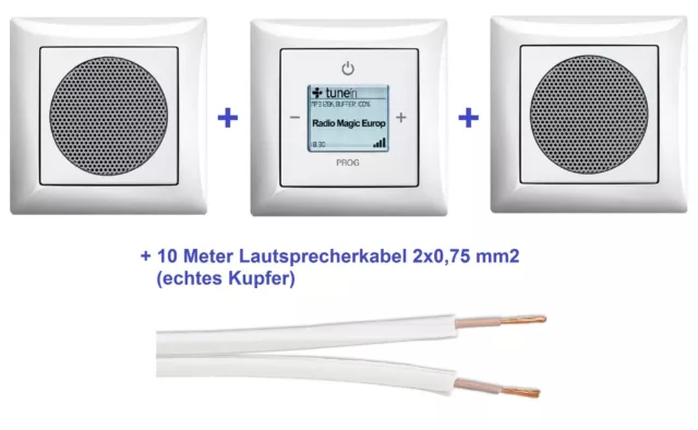 Busch Jäger UP WLAN iNET Internetradio 8216 U Balance alpinweiß + 2 Lautsprecher