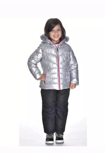 Girls 32 Degrees Weatherproof 2 Piece Snow Ski Suit Parka Jacket + Bib Pants Y4