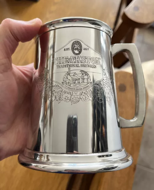 Theakston Brewery Pewter one pint tankard - Unused Comes With Box - See Photos