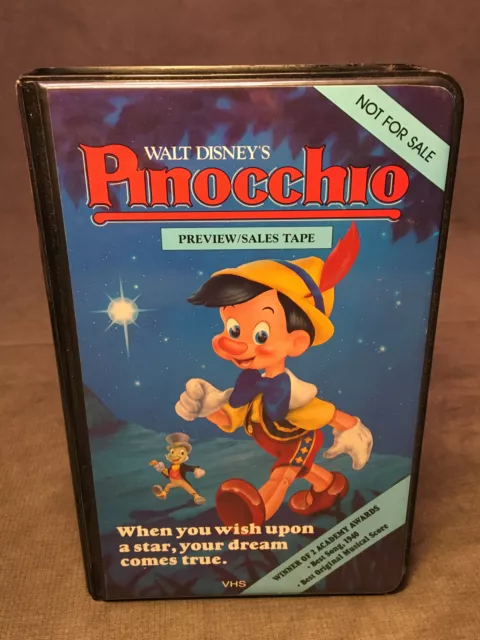 Rare 1985 Pinocchio VHS Preview Pre Sales Demo Dealers Copy Rare Walt Disney