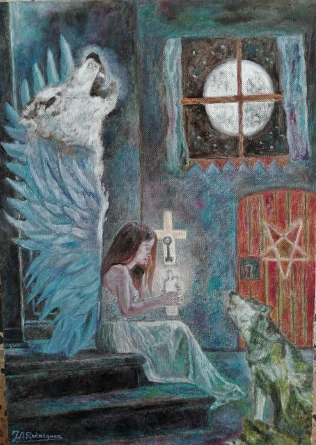 Rodríguez García. La noche. Óleo sobre cartón preparado.(29'7x21cm).2022.