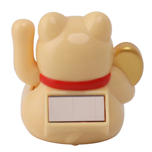 (Yellow)Lucky Cat 2 Inch Solar Powered Lucky Cat Small Vivid For Home For