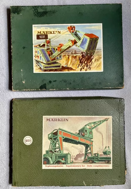 2x Märklin Metallbaukasten/Ergänzungskasten 1031/101A