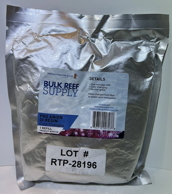 Bulk Reef Supply- Pro Cation Deionization Resin Refill- Blue To Amber -#200138