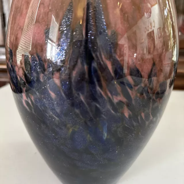 Pier 1 glass vase 12” tall blue to dark pink red 2