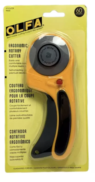 OLFA 60 mm Ergonomic Rotary Cutter RTY-3/DX 9655 NEW SEALED