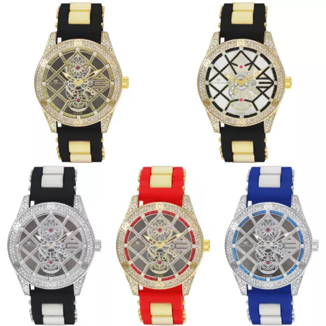 48mm Montres Carlo Luxury Fashion Silicone Band Clubbing Hip Hop Men's Watch