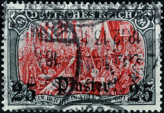 17445) Deutsche Post Türkei MiNr. 47M gestempelt Attest Richter Mi. 6000.- RRR!