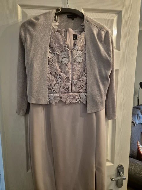 PHASE EIGHT MAUVE CHALK Floral Eugenia Scuba Skater Dress Size 12 19.00 PicClick UK