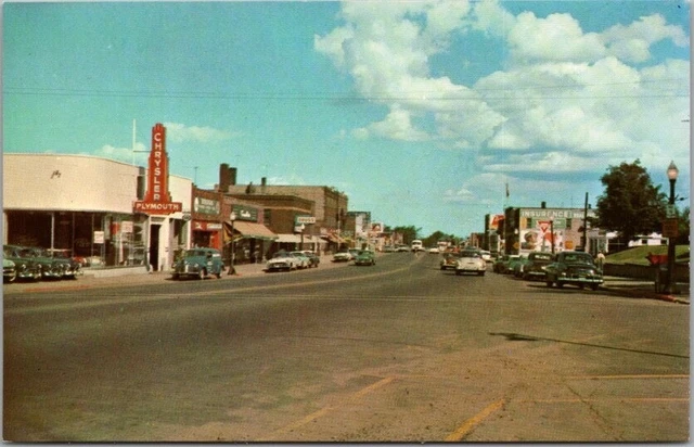 Cloquet, Minnesota Postcard "MAIN STREET" Downtown Scene / Stores - 1950s Cars