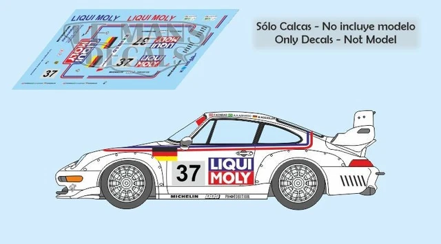Décalcomanies Porsche 911 GT2 Le Mans 1998 - Échelles 1:18, 1:24, 1:32, 1:43 Pour Maquettes