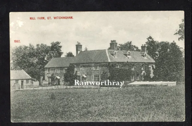 Pc Great Witchiingham Mill Farm Nr Reepham  Norfolk Posted 1907  #1756
