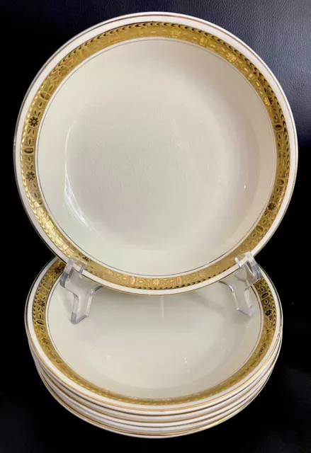 Vintage Burleigh (B & L) Zenith Gold Salad Bowls (6), England, VGC