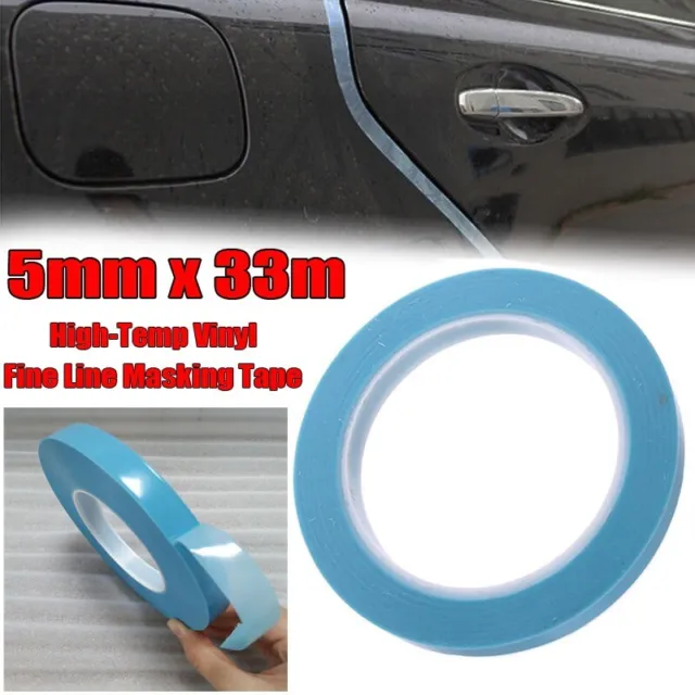 1x Vinyl Fine Line Masking Tape For Car Paint Curves Clean Wipe Durable 5mm X33m