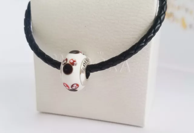 NEW Pandora Classic Minnie Mouse Murano Glass Bead Charm Ale 925 2