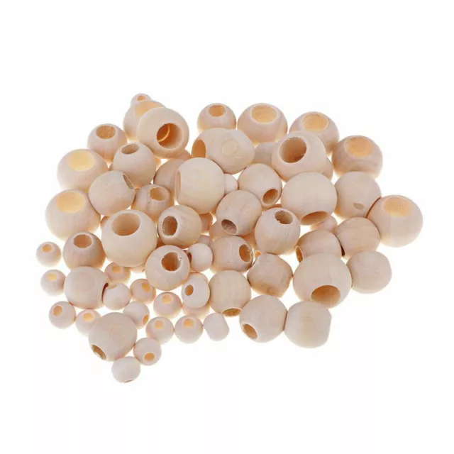 Large Hole Wooden Beads Natural Wood For Macrame European Charms Crafts 10-40mm