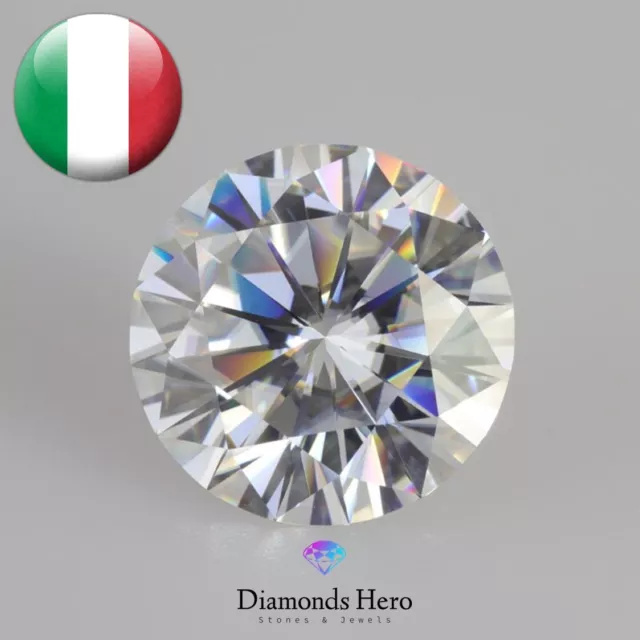 Diamante in Moissanite 1.2 ct EF certificato GRA laser inscription round diamond