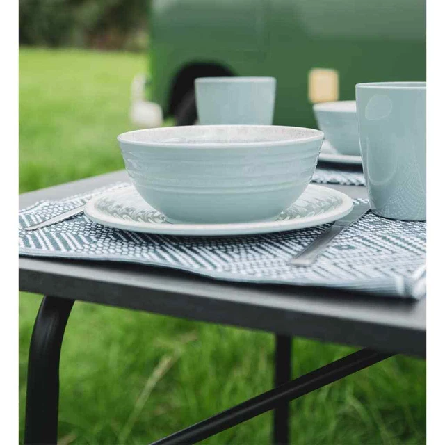 Set stoviglie di lusso Travellife 12 pezzi grigio chiaro stoviglie da campeggio stoviglie da pranzo vidaX