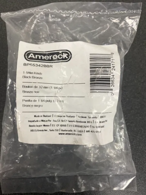 Amerock BP55342BBR Revitalize 1-1/4 in. Dia 32mm Black Bronze Round Cabinet Knob