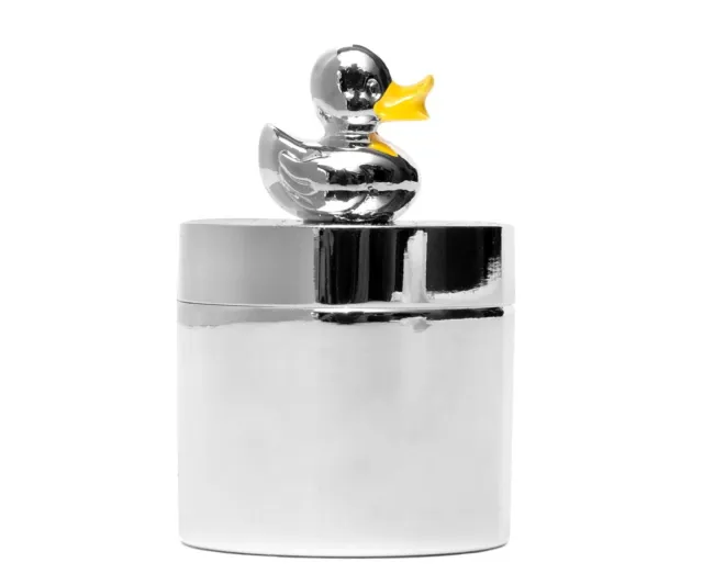 Milk Tooth Box Silver Plated with Small Ducks Zahndöschen Can Duck New