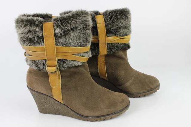 Bottines Talons Compensés LES TROPEZIENNES Daim Marron T 38 TRES BON ETAT
