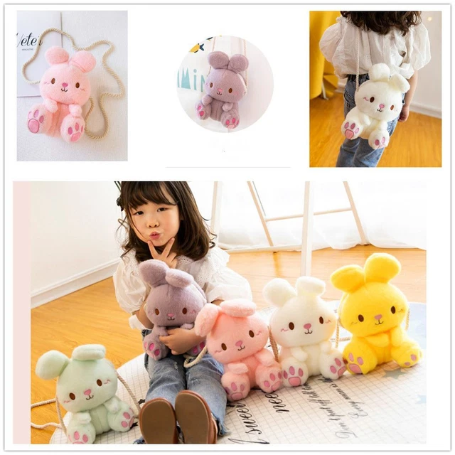 Carino regalo bambini coniglietto coniglio coniglio imbracatura borsa peluche giocattoli borsa a tracolla