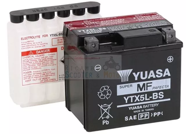 Yuasa Bateria Ytx5L-Bs Acid Honda Rc213V-S 1000 16 Sin Kit De Ácido 6610150