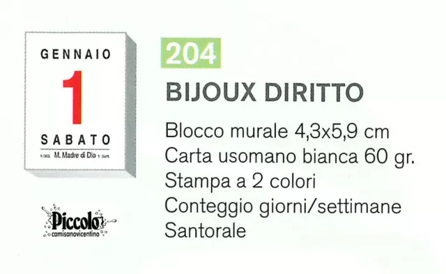 CALENDARIO STRAPPO GIORNALIERO 2024 cm.4,3x5,9 CUCINA HOBBYSTICA DECORAZIONE