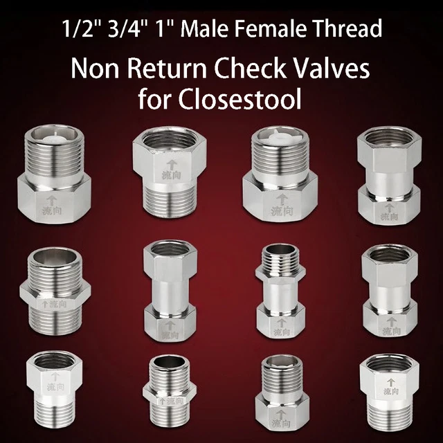 NON RETURN CHECK Valves Brass Male Female Thread Closestool Fitting 1/2 ...