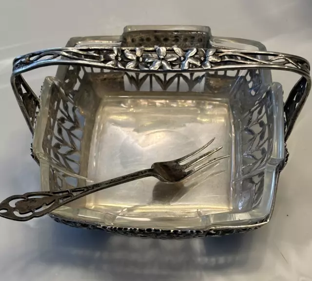 Vintage/Antique Sterling Silver Dish & Fork from Wealthy Estate