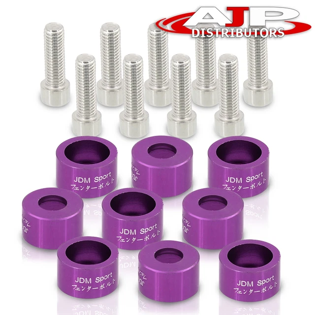 M8 x 1.25 9PC EF EG EK DC Exhaust Header Manifold DressUp Bolt Washer Kit Purple