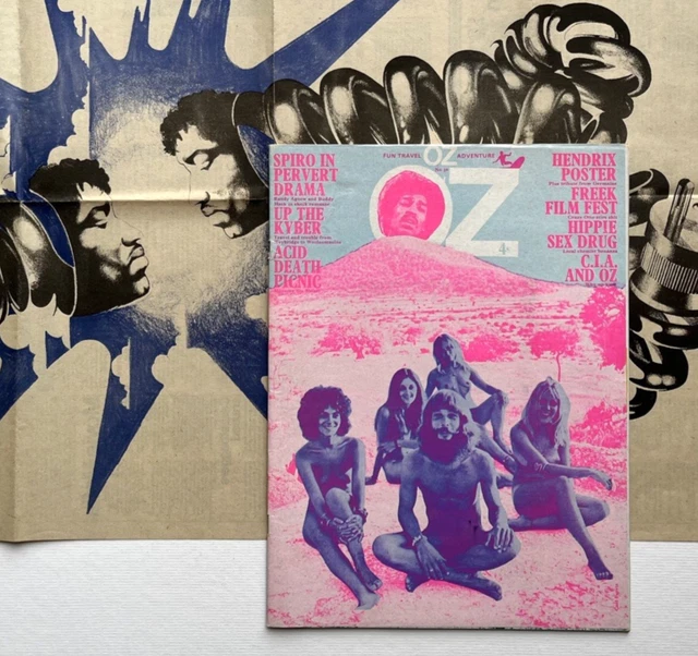 OZ MAGAZINE NO.30 with Jimi Hendrix poster. LIGHT BLUE VARIANT