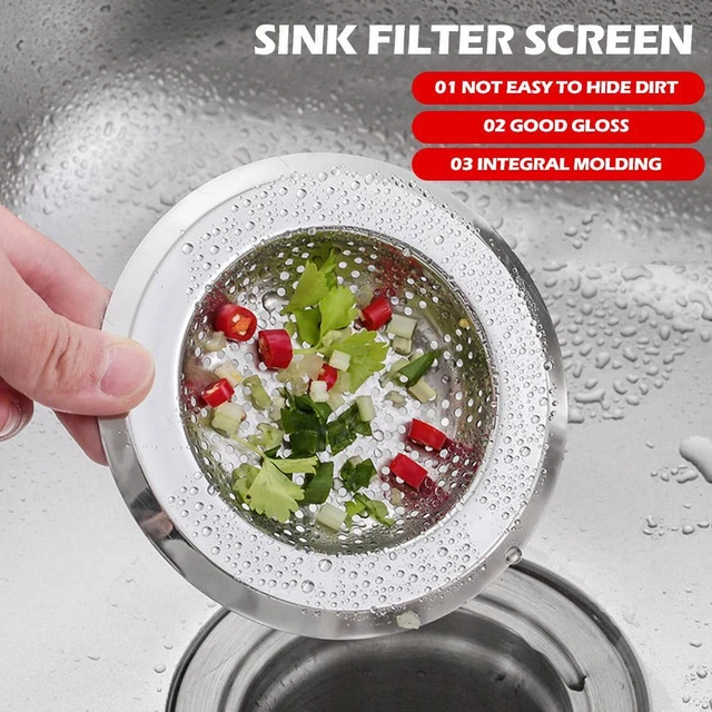 KITCHEN SINK STRAINER Replacement Waste Pl Basin Drain Filter Stainless