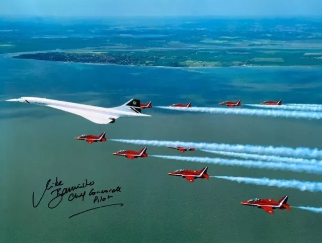 Concorde & The Red Arrows Flying Over The Wash Hand Signed 16X12 Photograph 1997