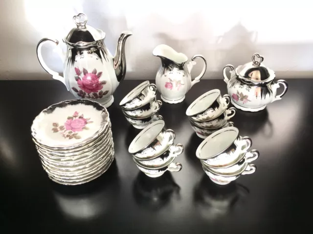 Service à café en porcelaine Tirschen Bavaria début 20ème siècle COMPLET
