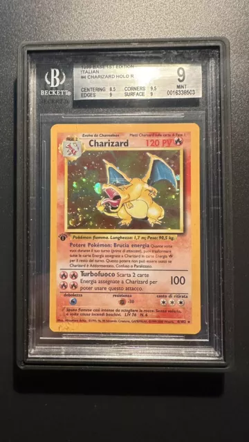 Pokemon Charizard 4/102 1 Edizione Set Base BGS 9 -no Shining Crystal Gold Star