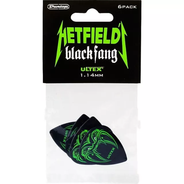 6 Médiators  Metallica Guitare Dunlop Hetfield Black Fang   1.14mm