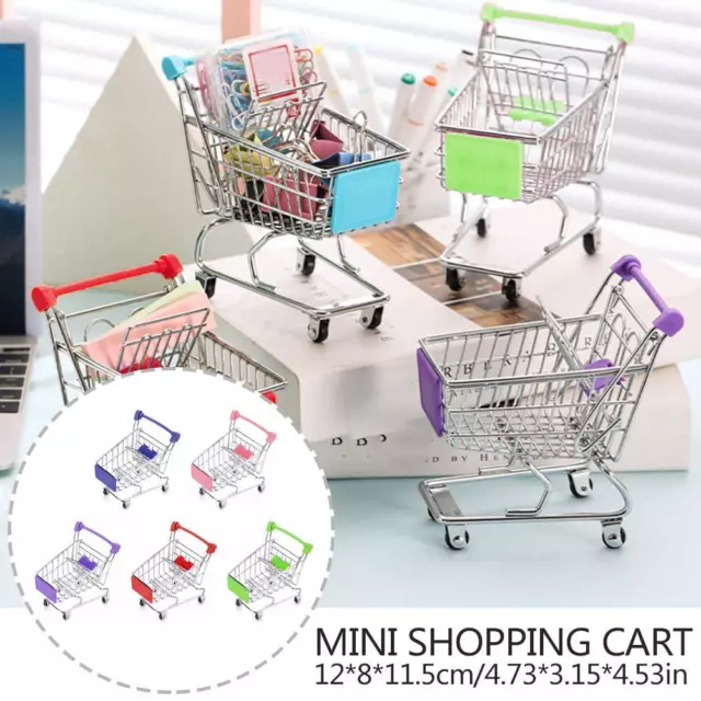 Mini Supermarket Handcart Shopping Utility Cart Mode Storage Trolley Toy Prof