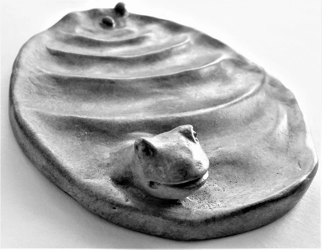 7" Handmade Zen Frog Pond Garden Ornament, a Unique Weatherproof Collectible