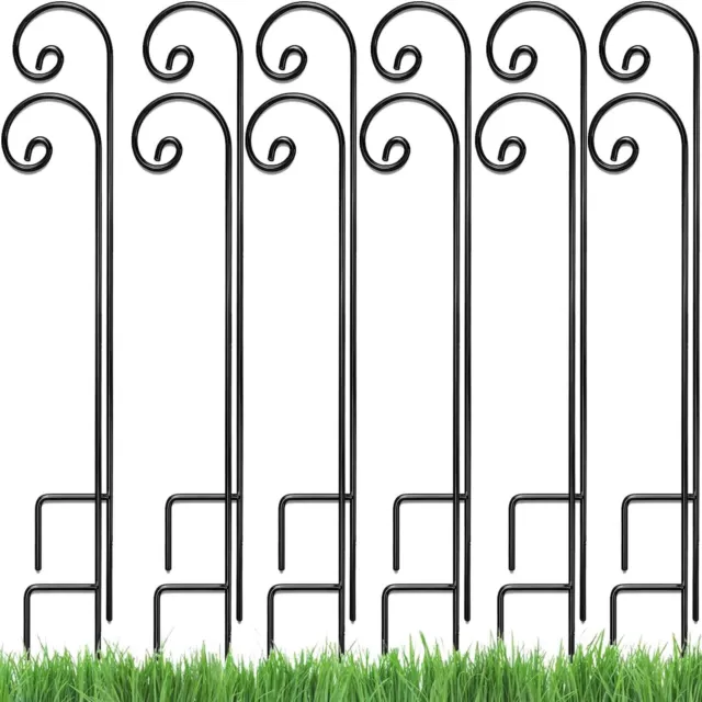 12PK 35" Outdoor Shepherd Hooks Stand For Bird Feeder Candle Lantern Plant Hook