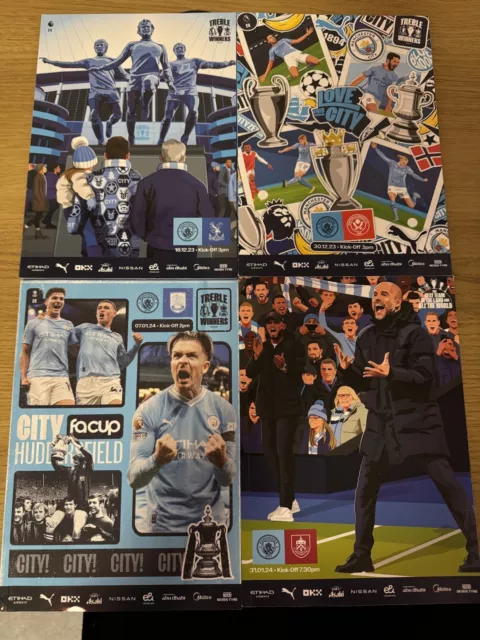 4x Manchester City FC Official Programmes 2023/2024 - SALE PRICE