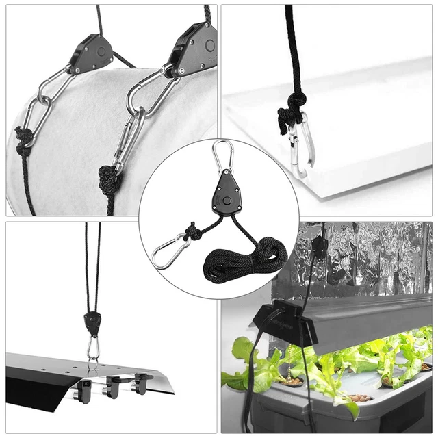 6 Pcs Wachsen Licht Kleiderbügel Interne Getriebe Ratschen Pulley Seil Aufhänger 11