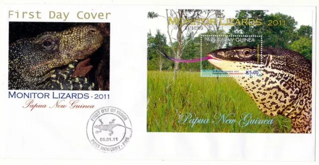 Papua Neuguinea 2011 FDC Block - Reptilien