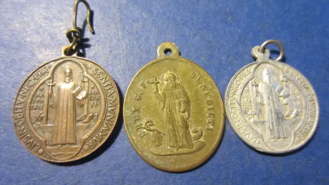 Medals 1880 Italy, Abbey Montecassino Bronze + Aluminium IN VF (4513) 2