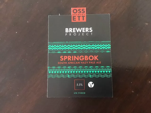 Springbok South African Rugby Theme Beer Pump Clip Ossett Brewery