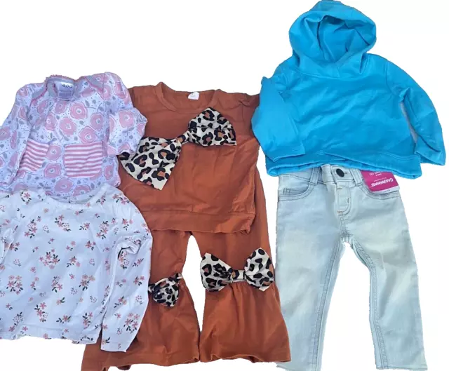 Girls fall winter clothes lot size 9-12months 6 pieces