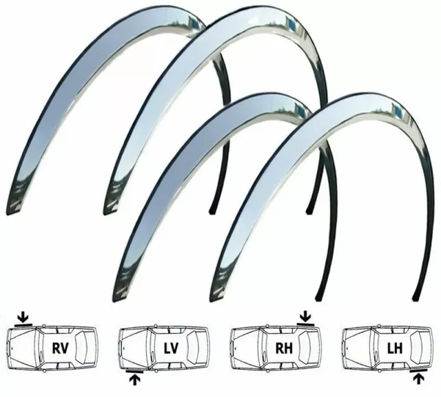 DACIA LODGY wheel arch trims 4pcs CHROME front rear wing styling kit 2012 - ....