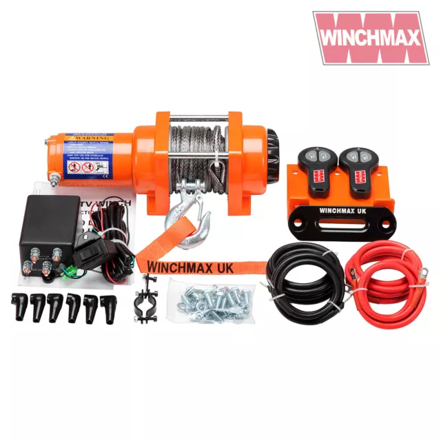 ELECTRIC WINCH 12V  ATV BOAT TRAILER 3000 lb WINCHMAX SYNTHETIC DYNEEMA REMOTE